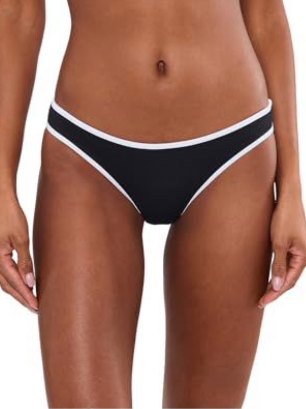 Seafolly 2 Beach Bound Black & White Trim Bikini Bottom